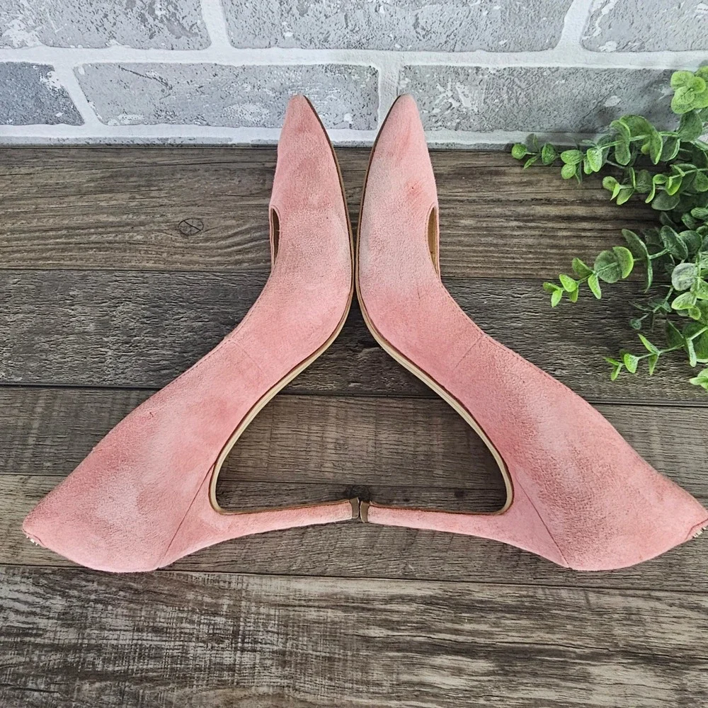 Sam Edelman Hazel Pink Suede Pointed Toe Stiletto Pumps Womens 8.5M Coquette - Picture 5 of 8